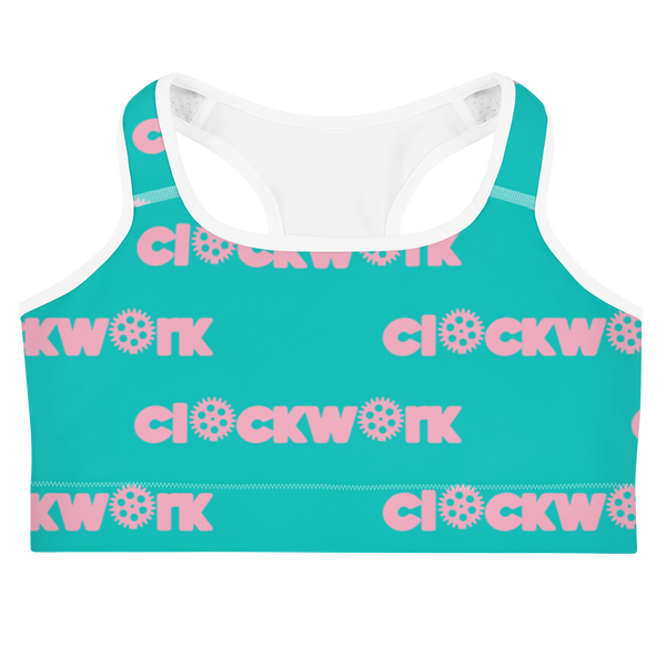 Clockwork Blue and Pink Sports bra