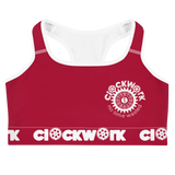 Clockwork Red and White Sports bra