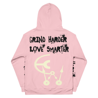 Pink Grind Harder Love Smarter Clockwork Unisex Hoodie