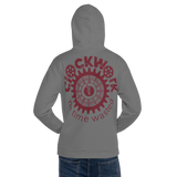 Clockwork Trust Yo Grind Grey & Maroon Unisex Hoodie