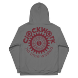 Clockwork Trust Yo Grind Grey & Maroon Unisex Hoodie