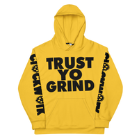 Yellow and Black Trust Yo Grind Clockwork Unisex Hoodie