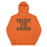 Clockwork Trust Yo Grind Orange and Brown Hoodie