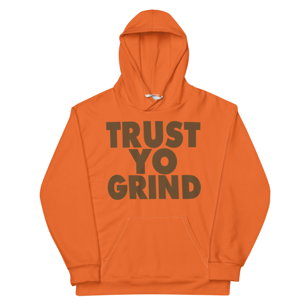 Clockwork Trust Yo Grind Orange and Brown Hoodie