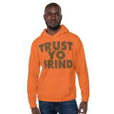Clockwork Trust Yo Grind Orange and Brown Hoodie