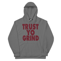 Clockwork Trust Yo Grind Grey & Maroon Unisex Hoodie