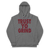 Clockwork Trust Yo Grind Grey & Maroon Unisex Hoodie