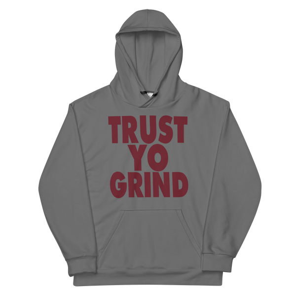 Clockwork Trust Yo Grind Grey & Maroon Unisex Hoodie