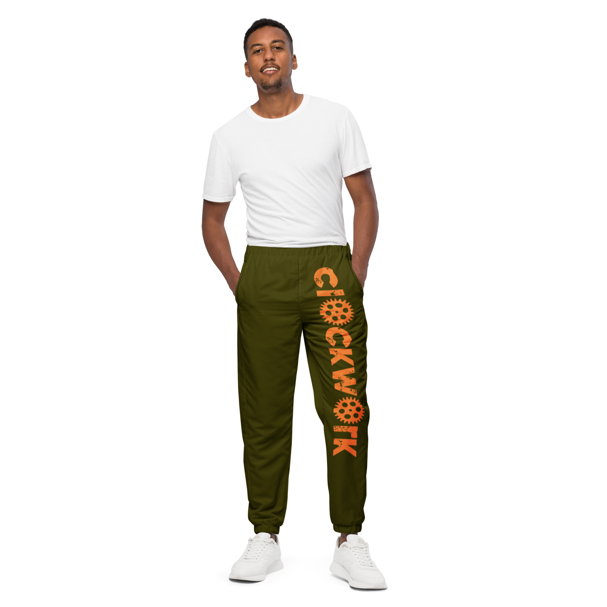 Clockwork Green and Orange Unisex track pants