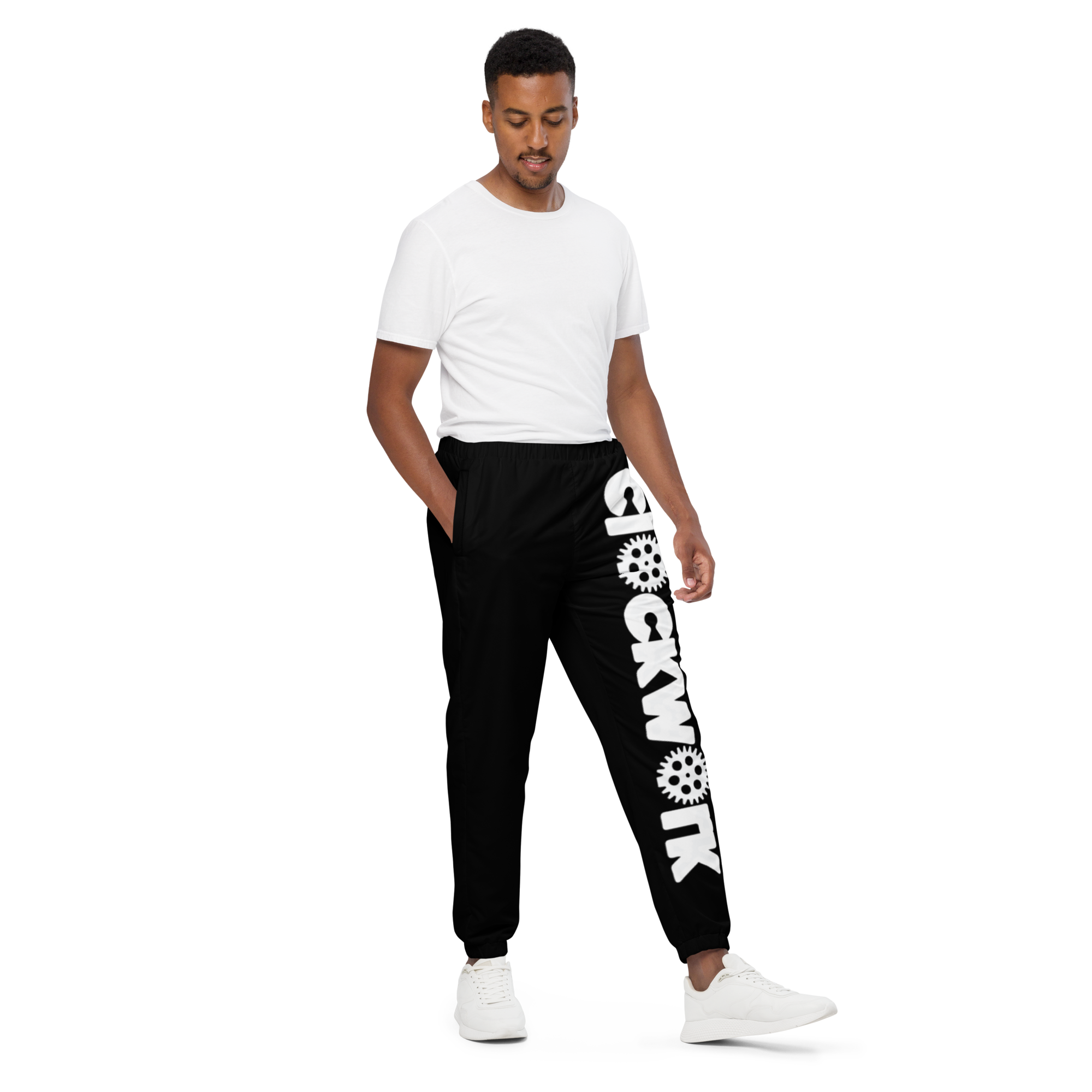 Clockwork black and white Unisex track pants