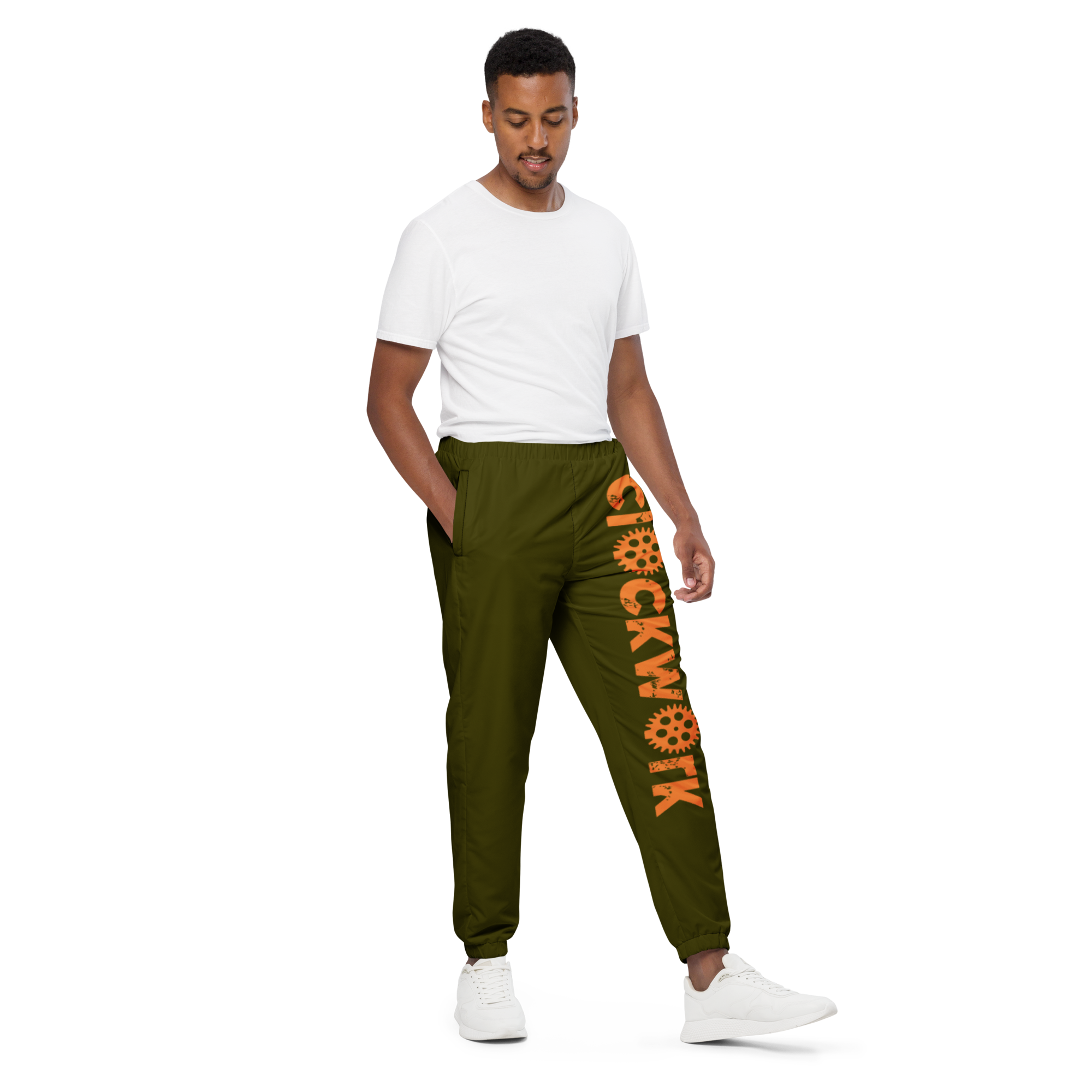 Clockwork Green and Orange Unisex track pants