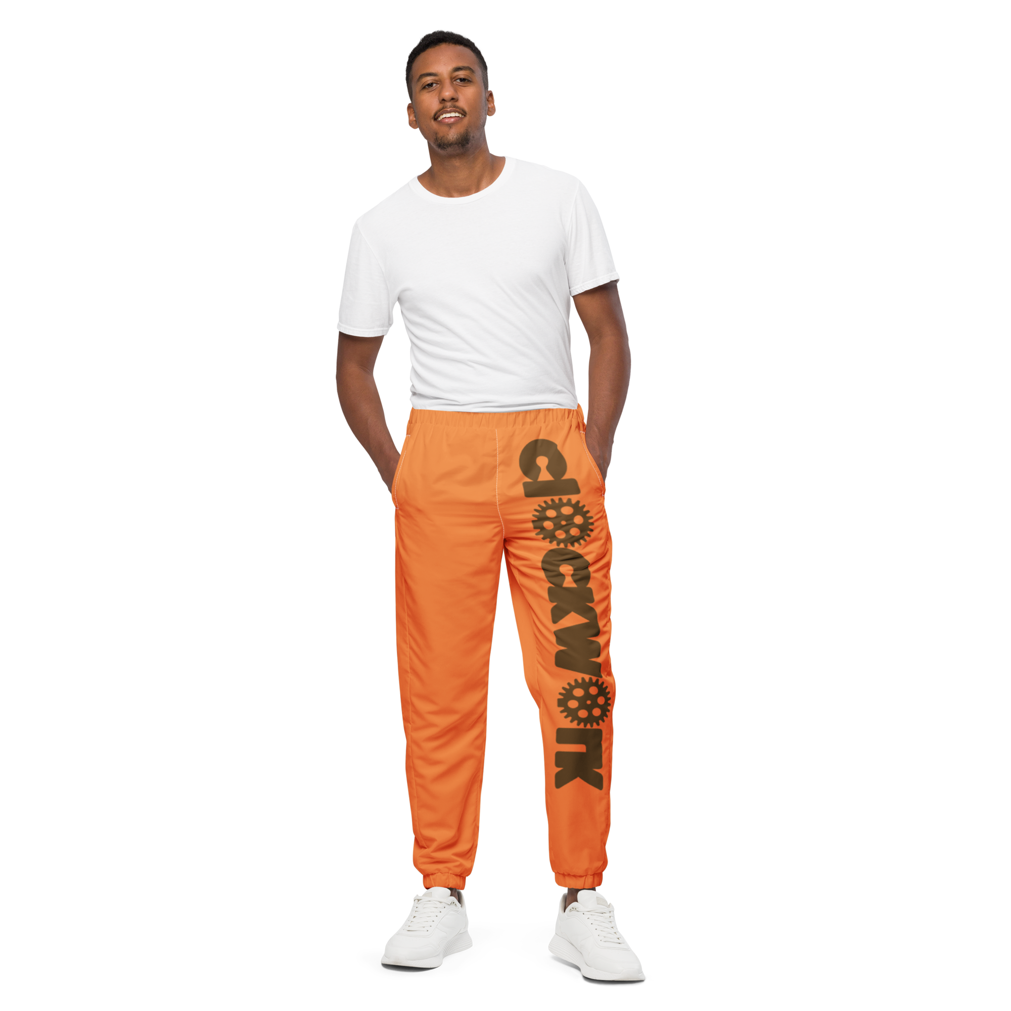 Clockwork Orange and Brown Unisex track pants