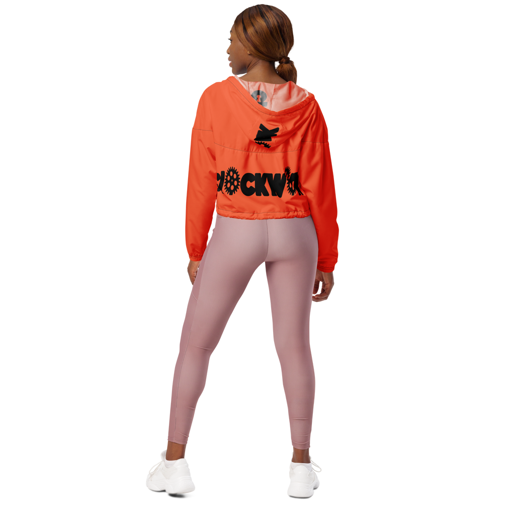 orange and black Clockwork Women’s cropped windbreaker