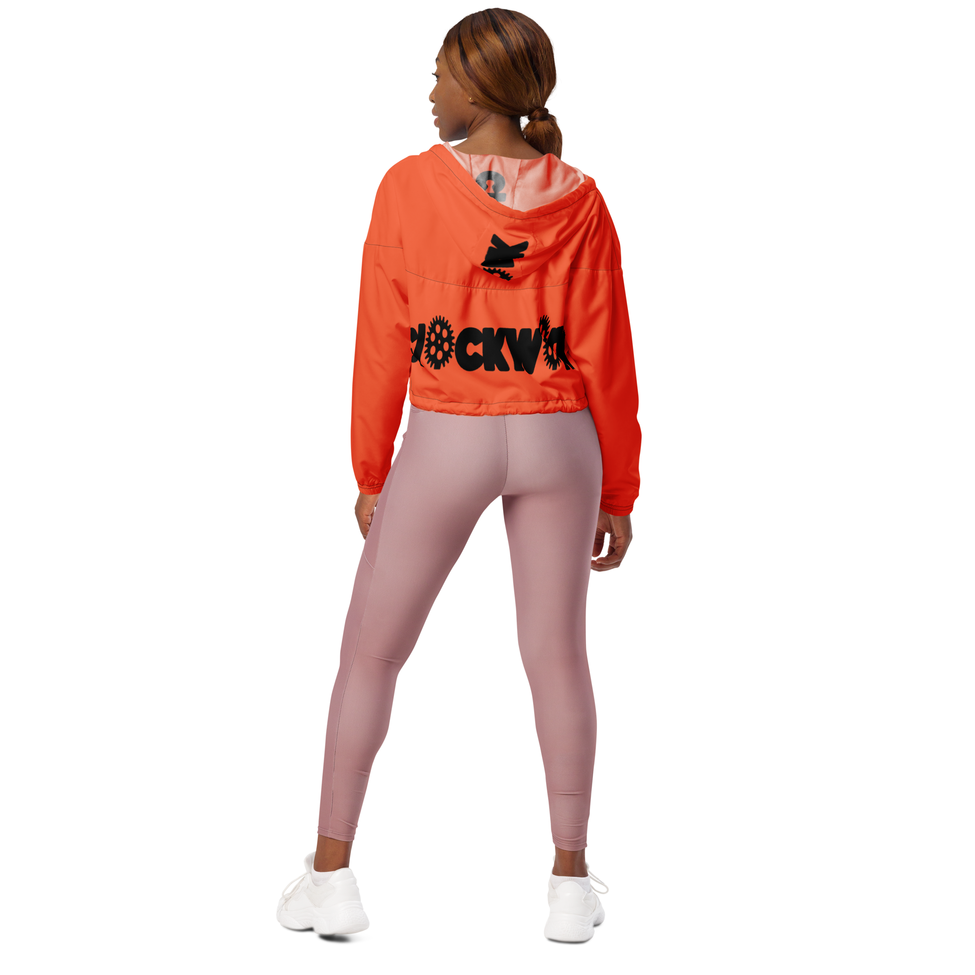 orange and black Clockwork Women’s cropped windbreaker