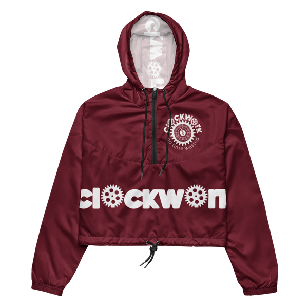 Burgundy Clockwork Women’s cropped windbreaker