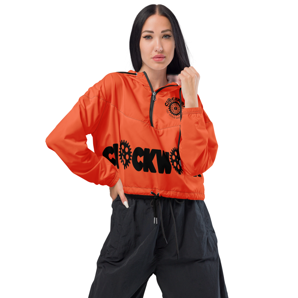 orange and black Clockwork Women’s cropped windbreaker