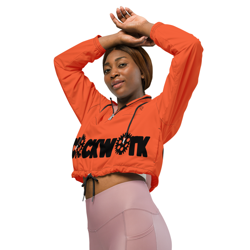 orange and black Clockwork Women’s cropped windbreaker