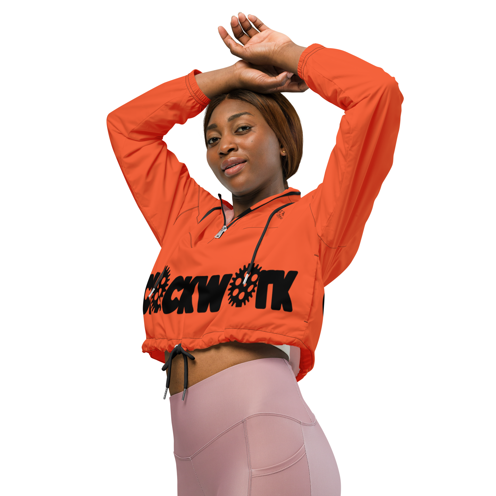 orange and black Clockwork Women’s cropped windbreaker