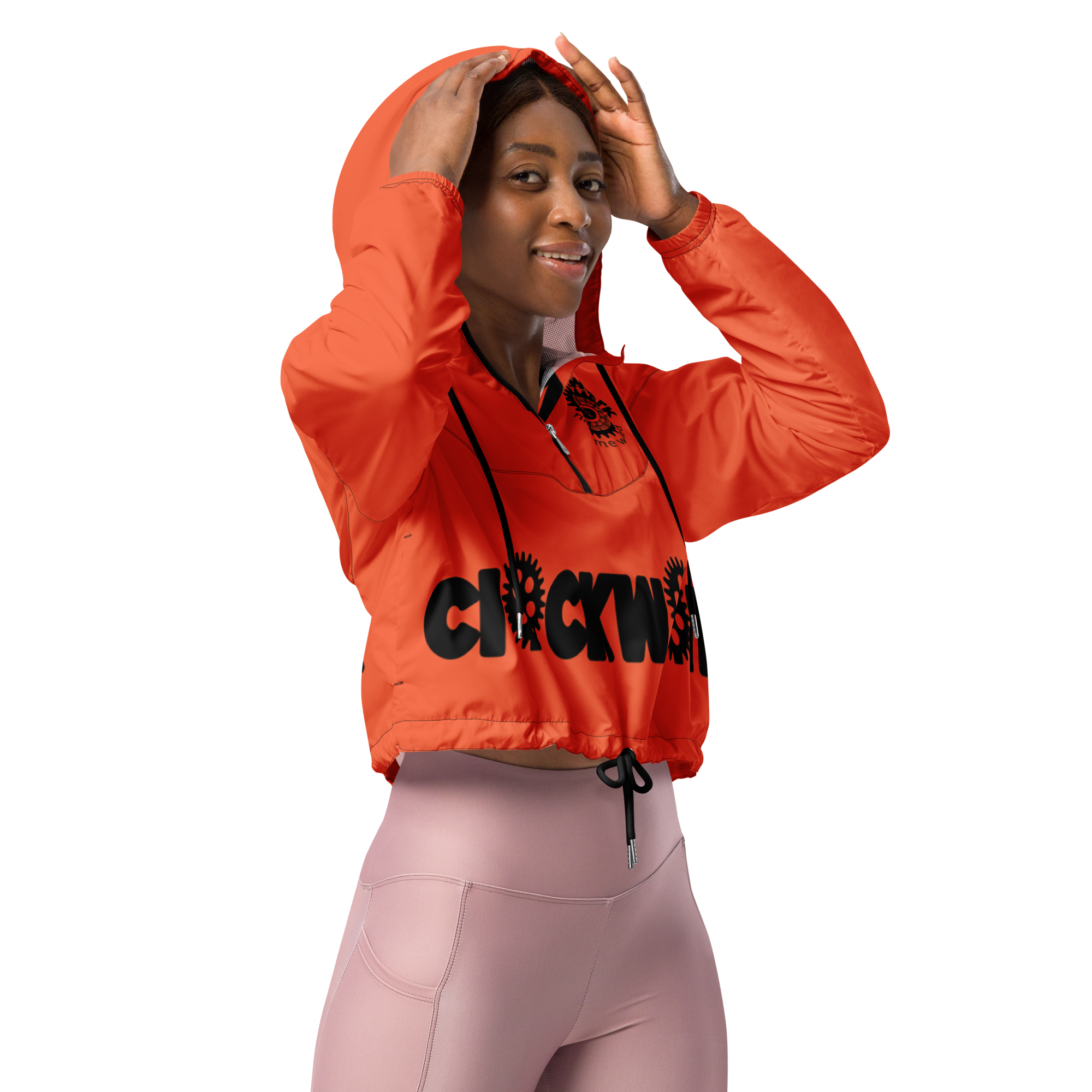 orange and black Clockwork Women’s cropped windbreaker