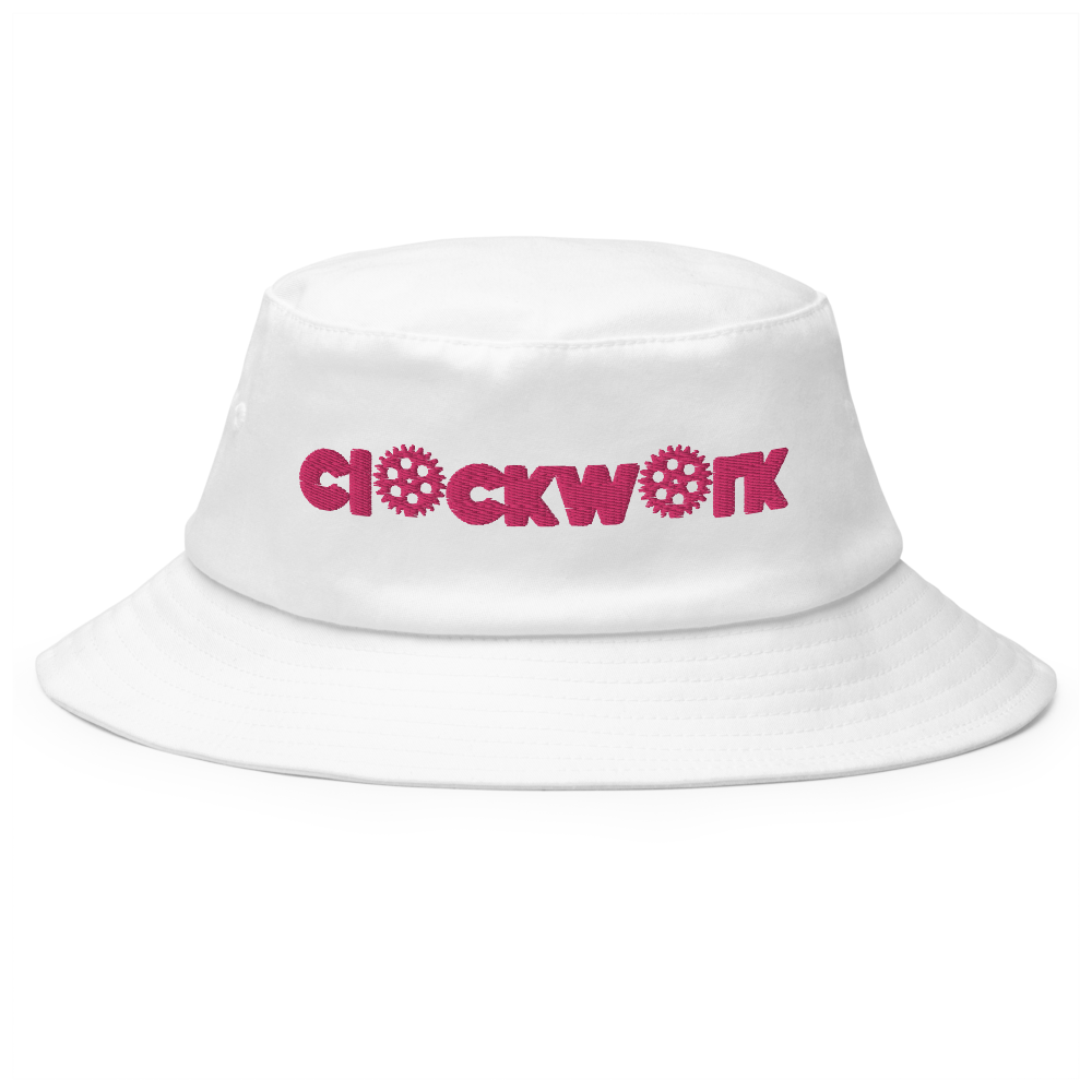 Clockwork  Pink Word Logo Old School Bucket Hat