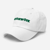 Green Clockwork Logo White Dad hat