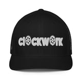 Clockwork Word black/white Closed-back trucker cap