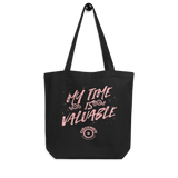My Time Is Valuable Black Clockwork Eco Tote Bag