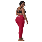 Red and white Clockwork Leggings with pockets