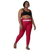 Red and white Clockwork Leggings with pockets