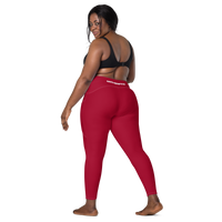 Red and white Clockwork Leggings with pockets