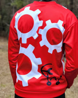 Clockwork Red Black and white Unisex Bomber Jacket