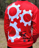 Clockwork Red Black and white Unisex Bomber Jacket