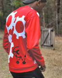 Clockwork Red Black and white Unisex Bomber Jacket
