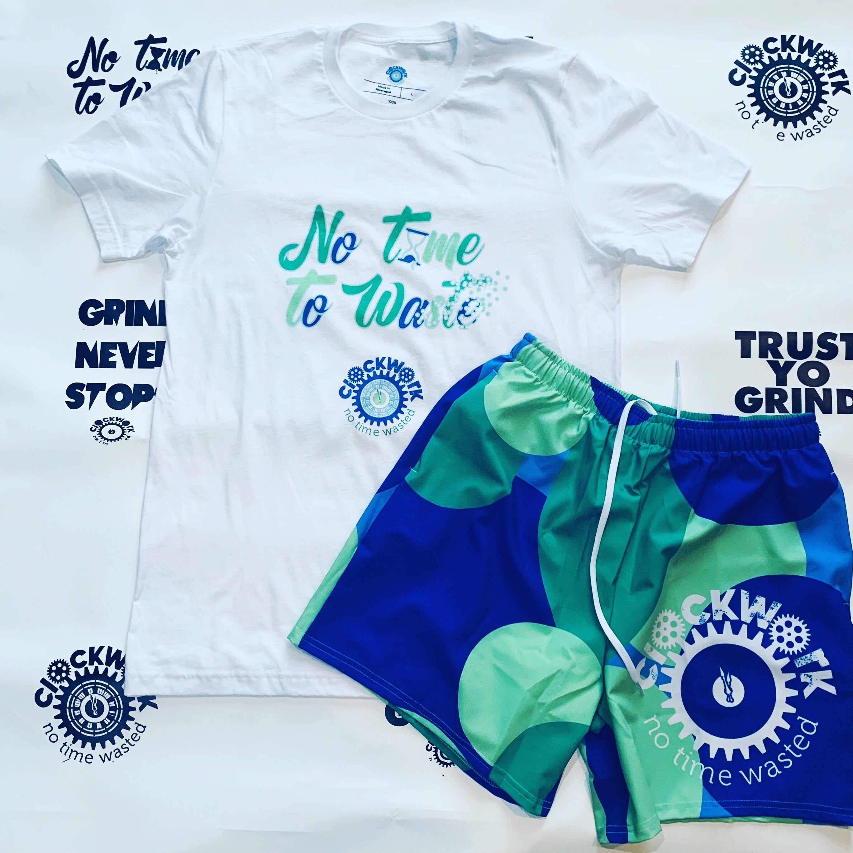 Clockwork Hyper Jade Mint Green Men's Athletic Long Shorts