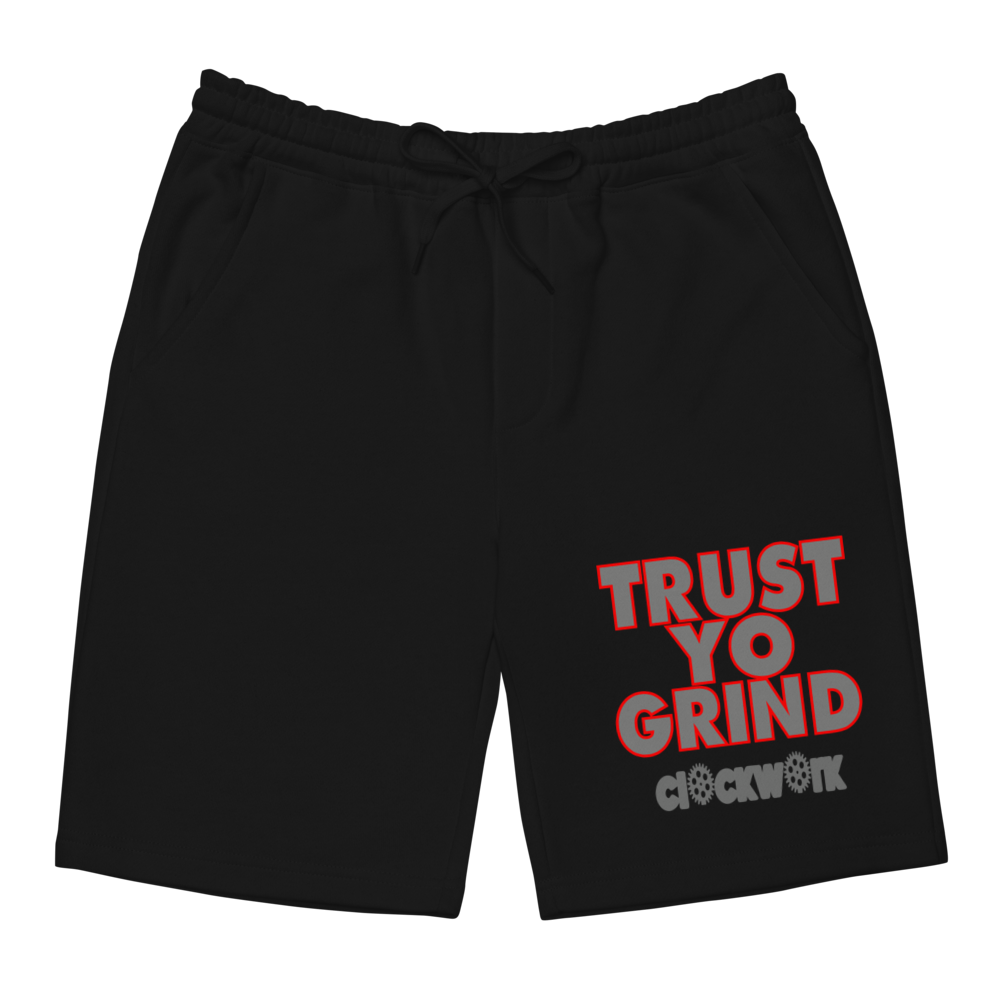 Trust Yo Grind Clockwork Utility Black Men's fleece shorts