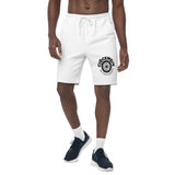 White Clockwork Black Logo Men's fleece shorts