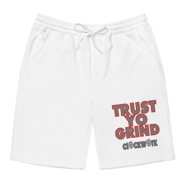 Trust Yo Grind Clockwork Utility Black logo White Men's fleece shorts