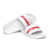 Clockwork white w/red Letters Men’s slides