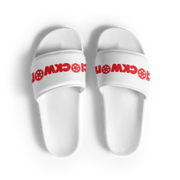 Clockwork white w/red Letters Men’s slides