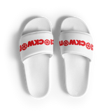 Clockwork white w/red Letters Men’s slides