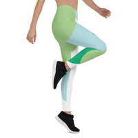 circle Hyper jade aqua Blue Frosted spruce Leggings