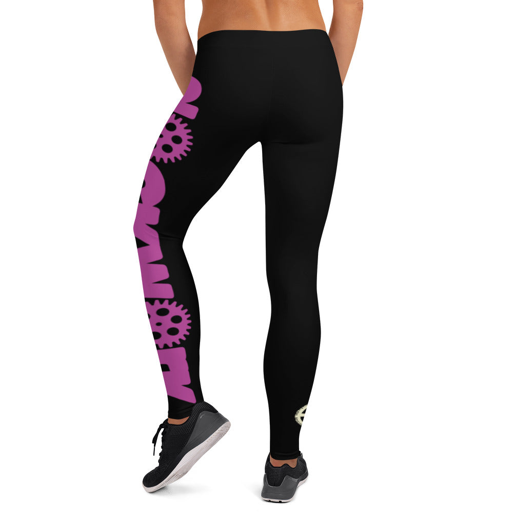 Clockwork Pink Logo Black Leggings