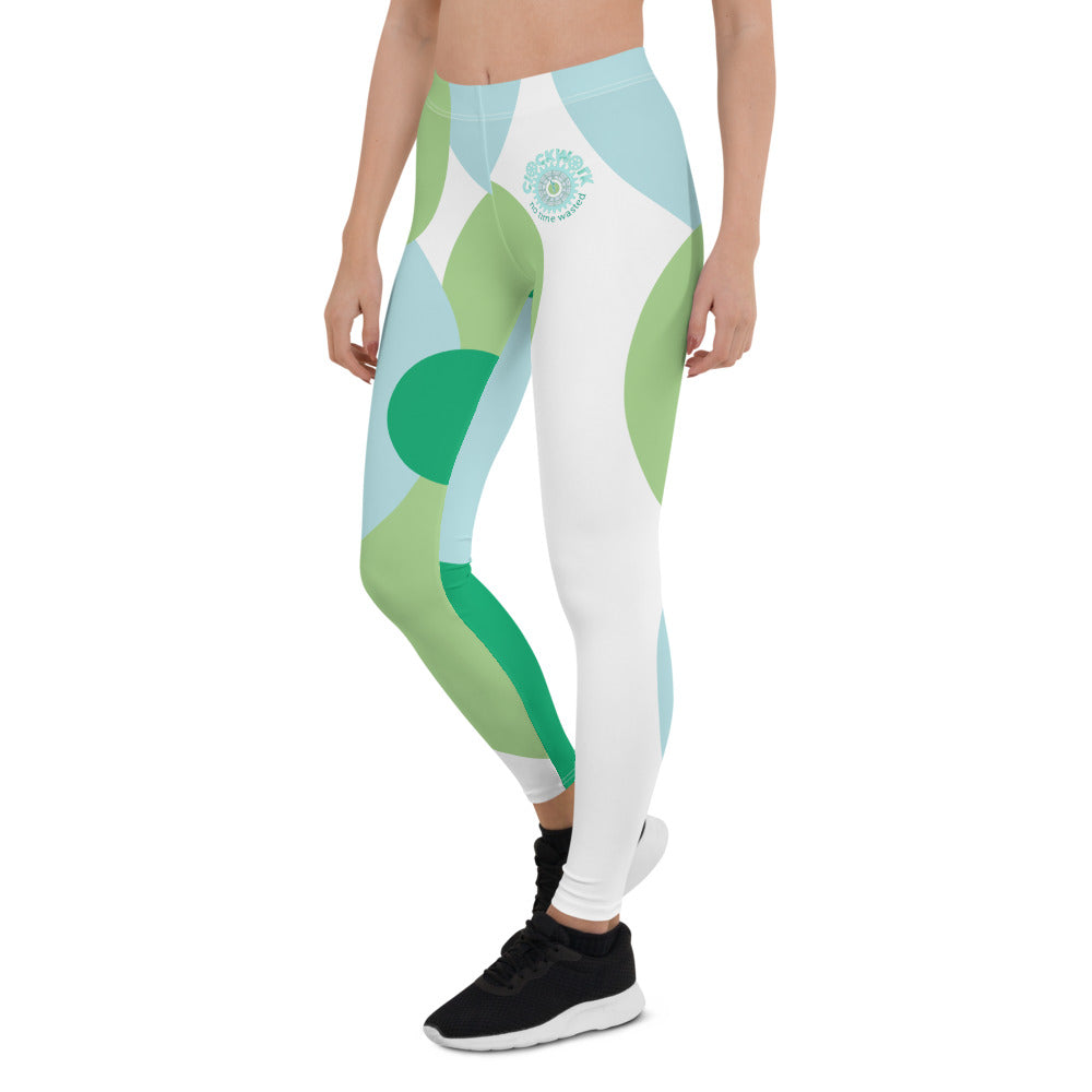 circle Hyper jade aqua Blue Frosted spruce Leggings