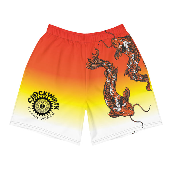 Clockwork Samurai- Koi Fish Men's Athletic Long Shorts