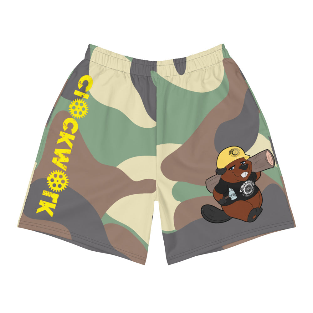 Clockwork Beaver Camo Men's Athletic Long Shorts