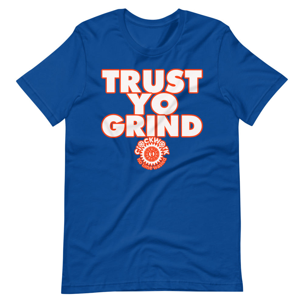 Trust Yo grind Orange and Blue Twin 26 Short-Sleeve Unisex T-Shirt