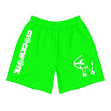 Lime and white Clockwork Men's Athletic Long Shorts