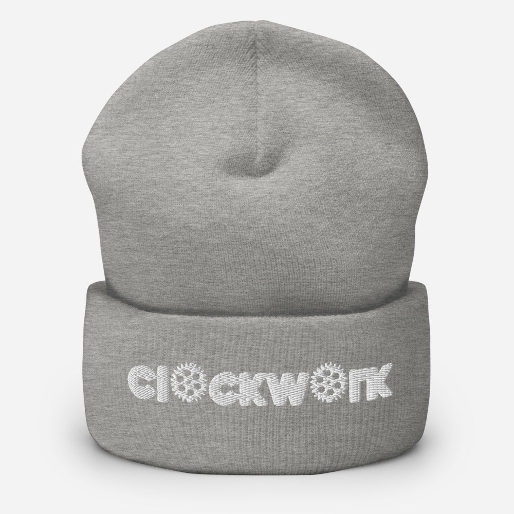 Clockwork word embroidery skully hat