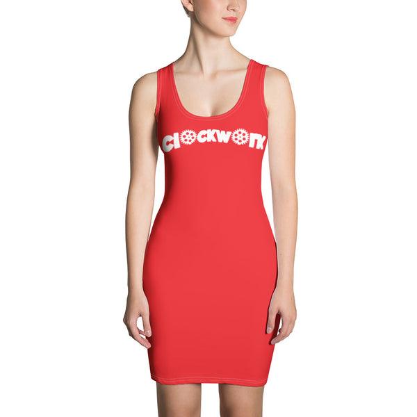 Clockwork Red and White  Dress