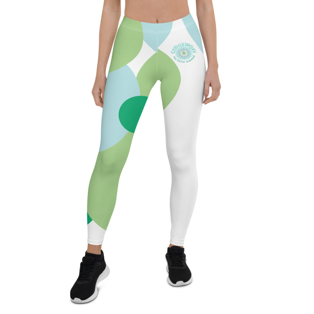 circle Hyper jade aqua Blue Frosted spruce Leggings
